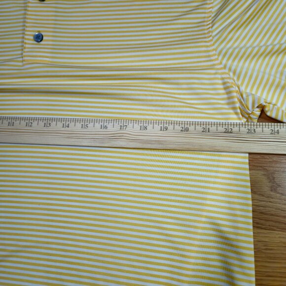 Footjoy FJ Shirt Lot Mens XL Red White - yellow Stripe Golf Performance Stretch - Picture 6 of 16